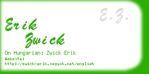 erik zwick business card